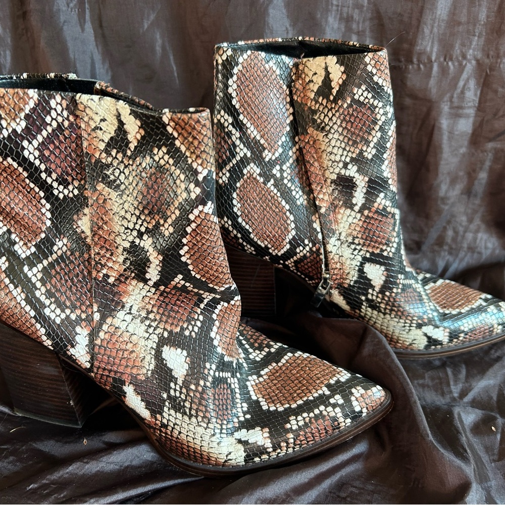 Nine West Multicolor Snakeskin Ankle Boots